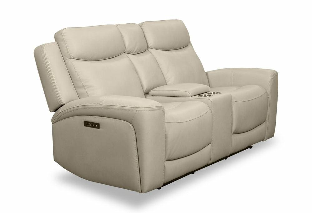 Prescott Genuine Leather Power Reclining Loveseat – Platinum Furniture