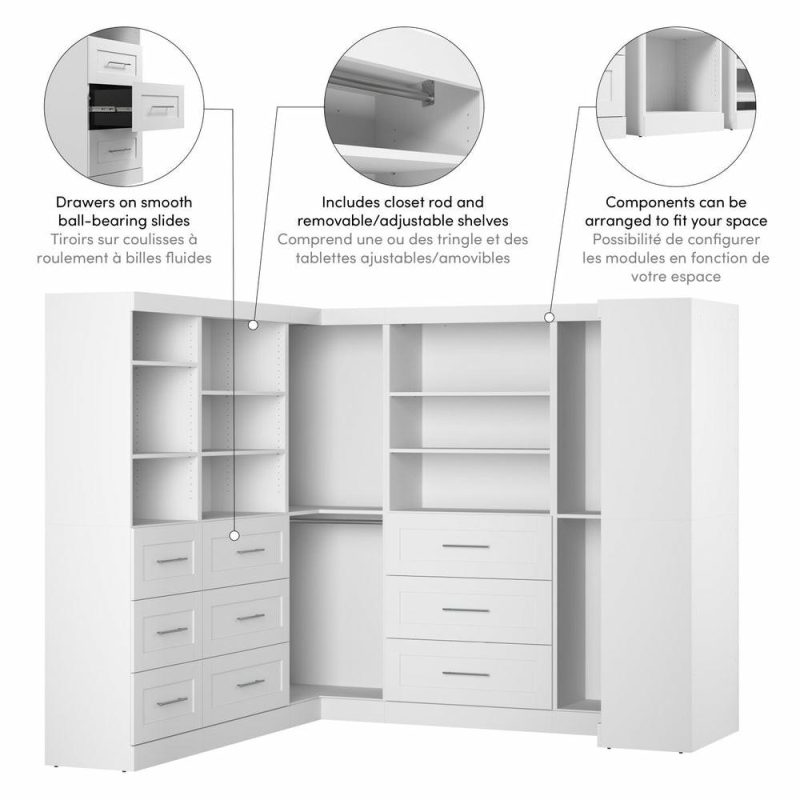 Pur 161 W Walk-In Closet Organizer System – White Armoires & Wardrobes