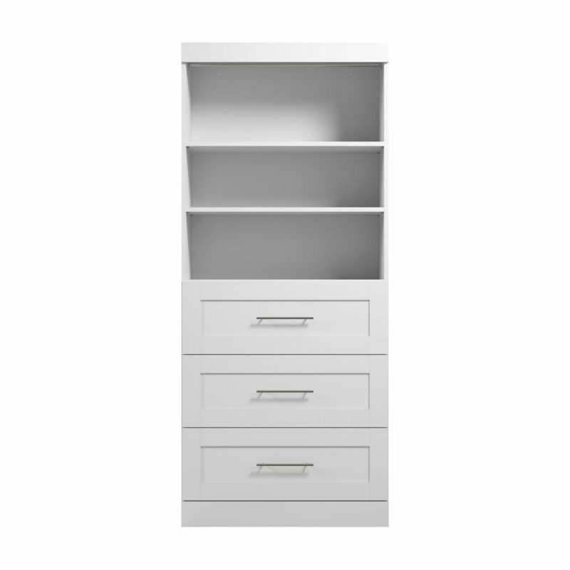 Pur 36 W Closet Organizer With Drawers – White Armoires & Wardrobes