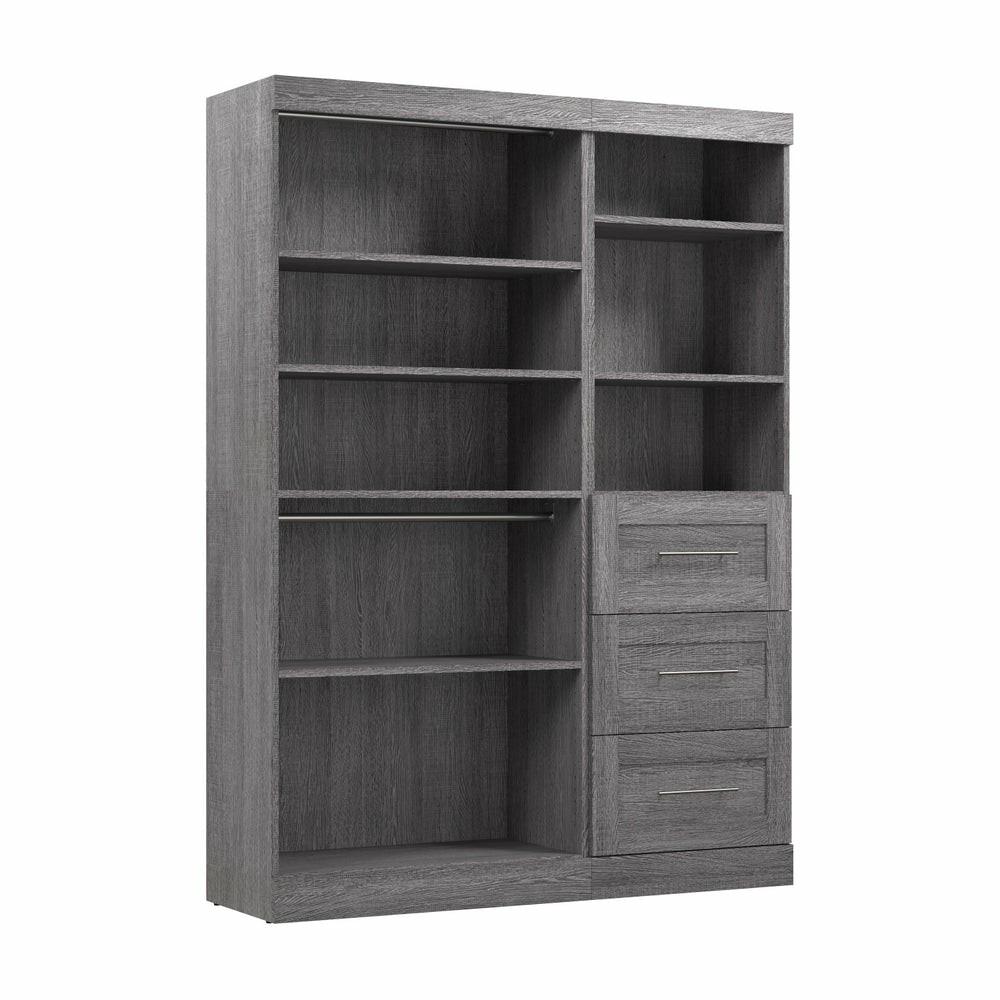 Pur 61 W Closet Organizer System – Bark Grey Armoires & Wardrobes