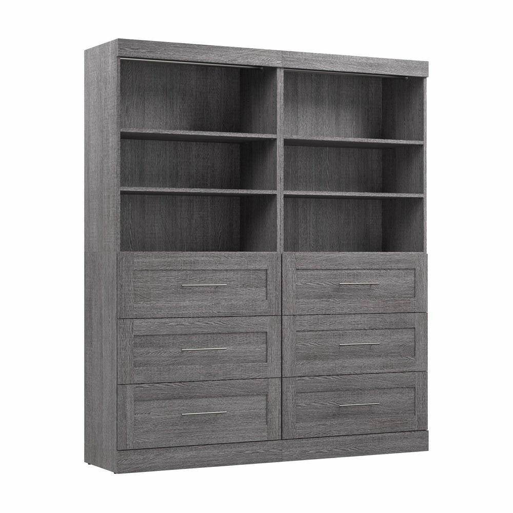 Pur 72 W Closet Organizer With Drawers – Bark Grey Armoires & Wardrobes