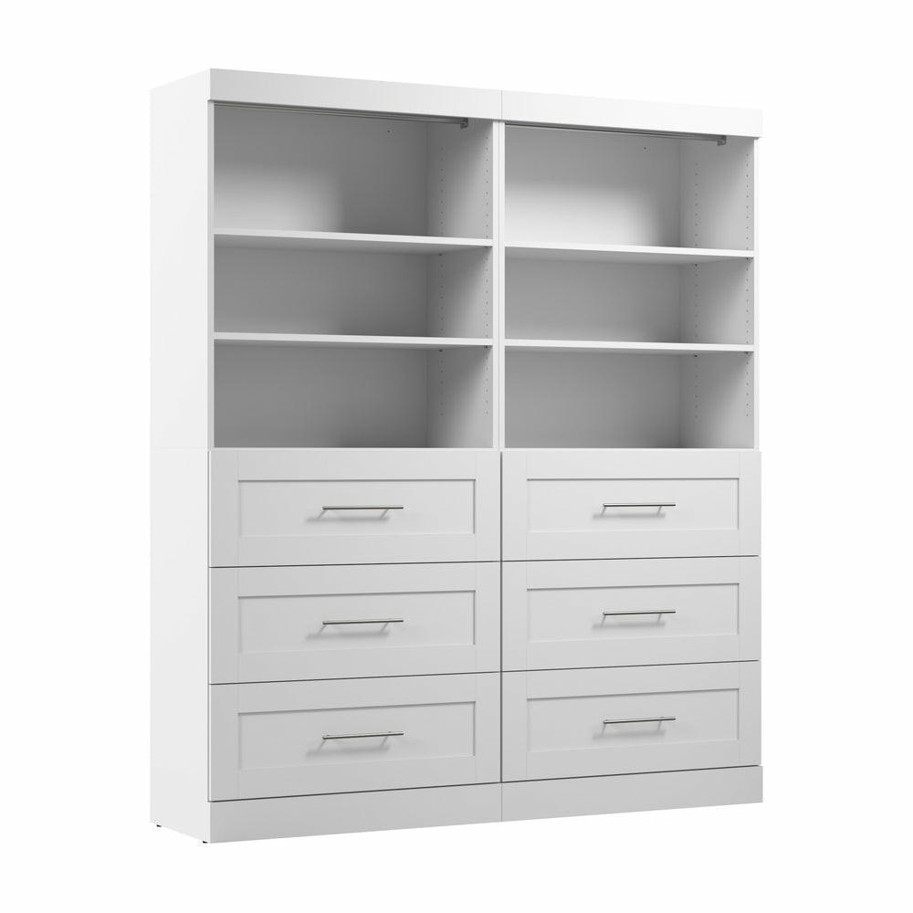 Pur 72 W Closet Organizer With Drawers – White Armoires & Wardrobes