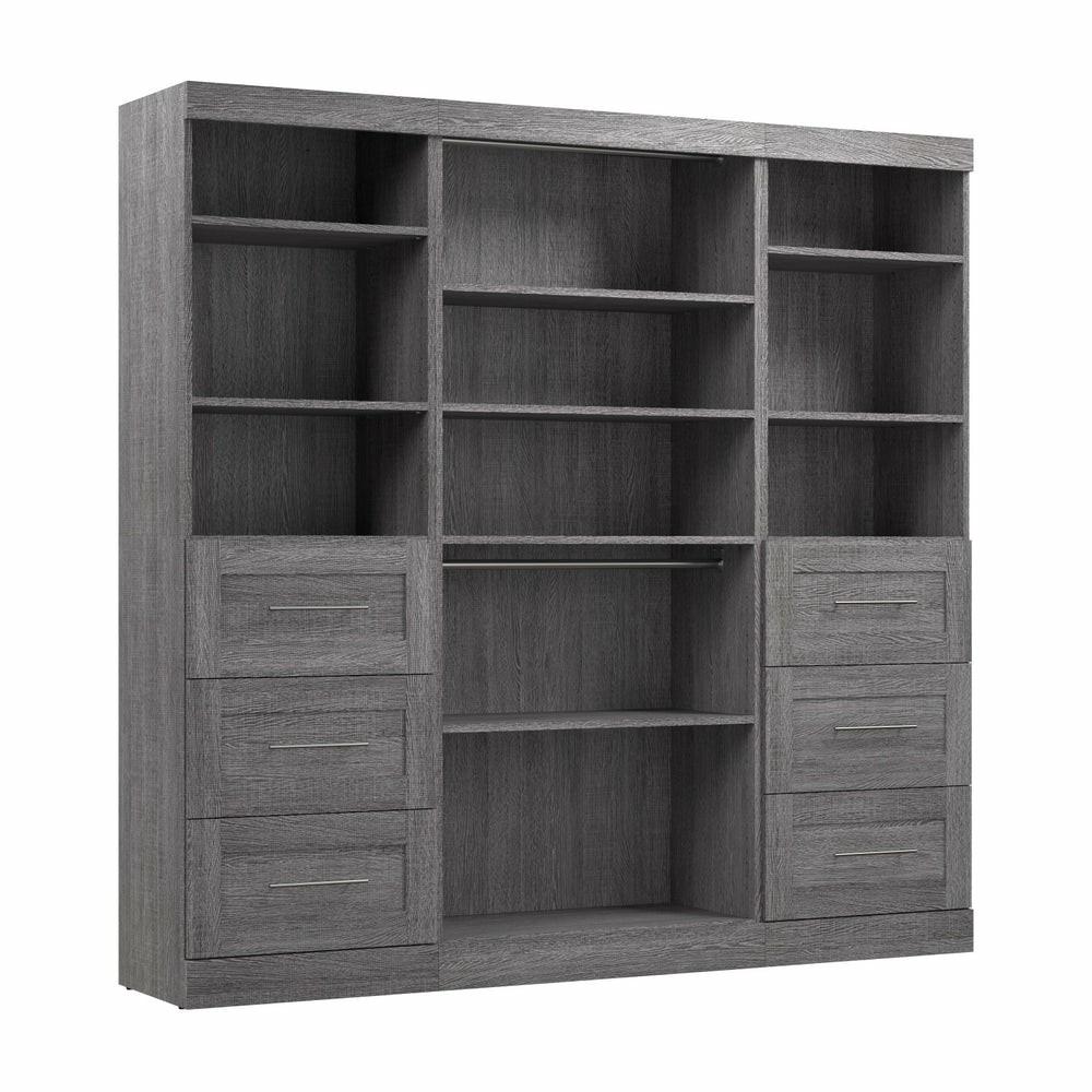 Pur 86 W Closet Organization System With Drawers – Bark Grey Armoires & Wardrobes