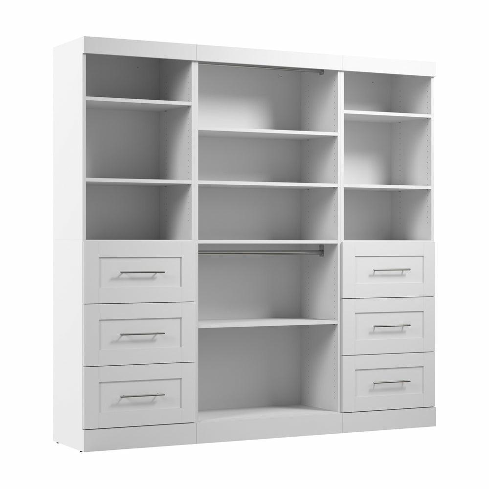 Pur 86 W Closet Organization System With Drawers – White Armoires & Wardrobes