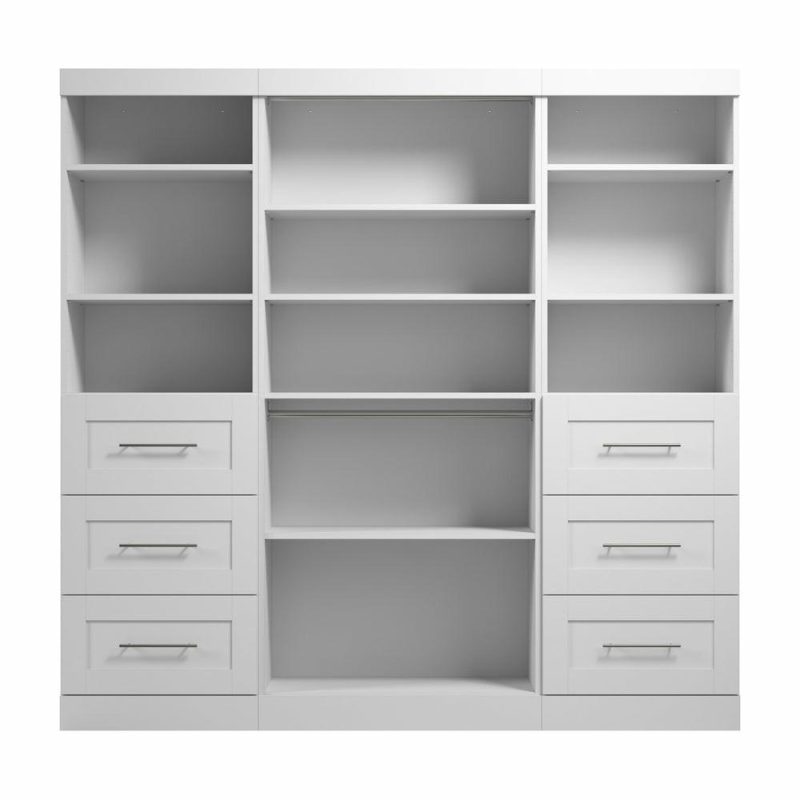 Pur 86 W Closet Organization System With Drawers – White Armoires & Wardrobes