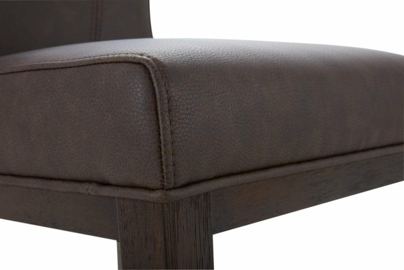 Quinn Counter-Height Stool With Vegan Leather Fabric – Brown Bar Stools