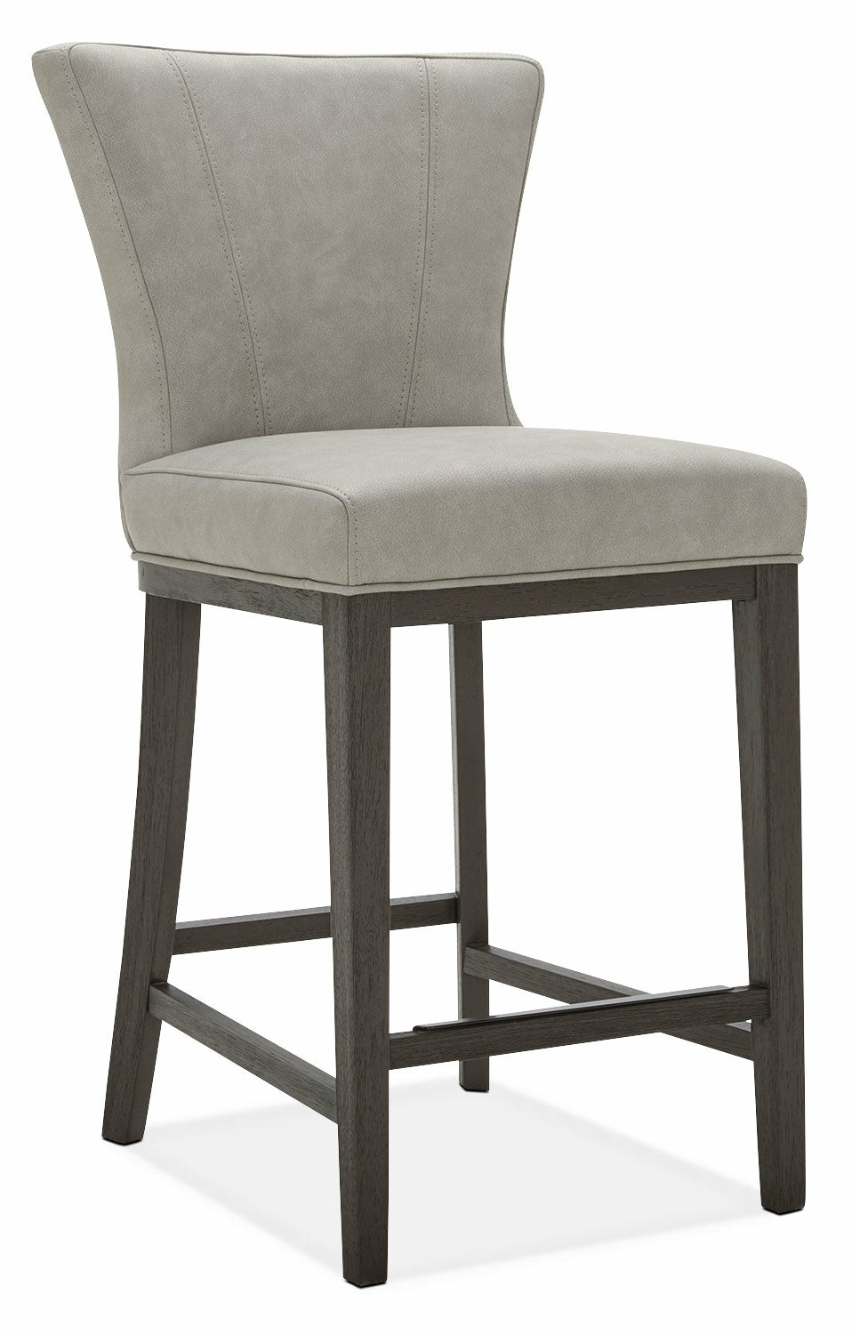 Quinn Counter-Height Stool With Vegan Leather Fabric – Taupe Bar Stools