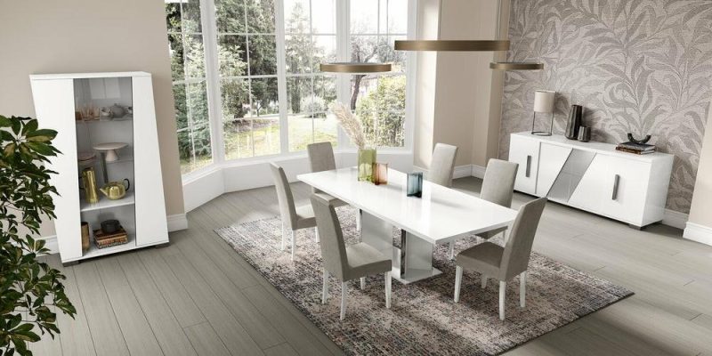 Rain Dining Chair With Vegan-Leather Fabric, Modern – Light Grey Dining Chairs