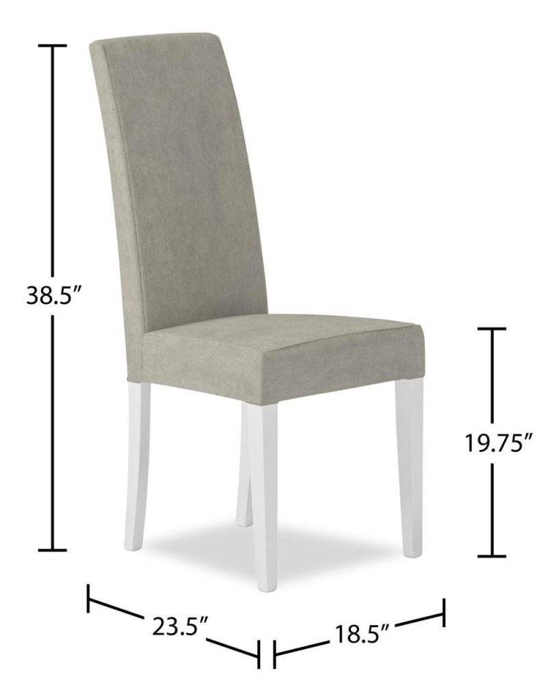 Rain Dining Chair With Vegan-Leather Fabric, Modern – Light Grey Dining Chairs