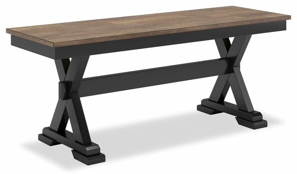 Raven Dining Bench, 48″W – Two-Tone Black & Brown Dining Benches