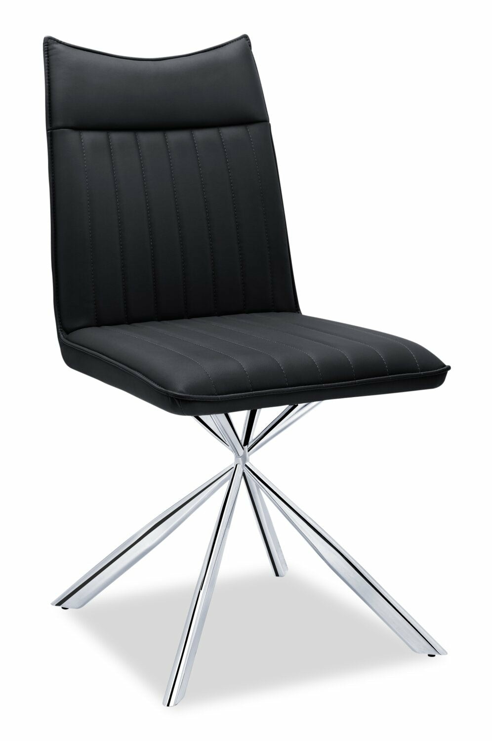 Ravi Dining Chair With Vegan-Leather Fabric, Metal – Black Dining Room