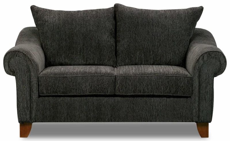 Reese Chenille Loveseat – Dark Grey Furniture