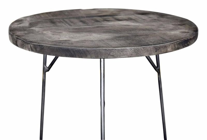 Remmi 18″ 2-Piece Nesting Accent Tables – Sand Grey And Gun Metal Grey End Tables