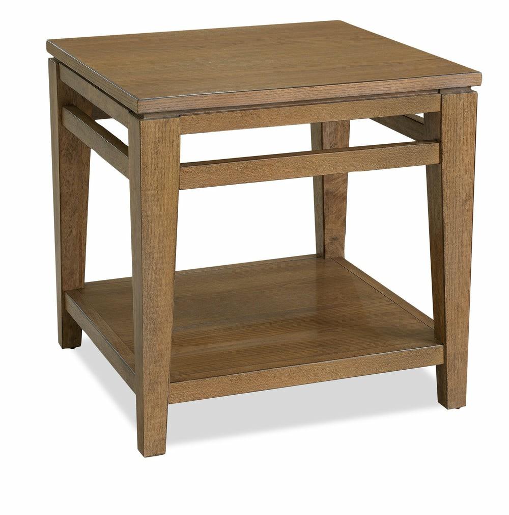 Reno 24″ Rustic End Table With Shelf – Brown Oak End Tables