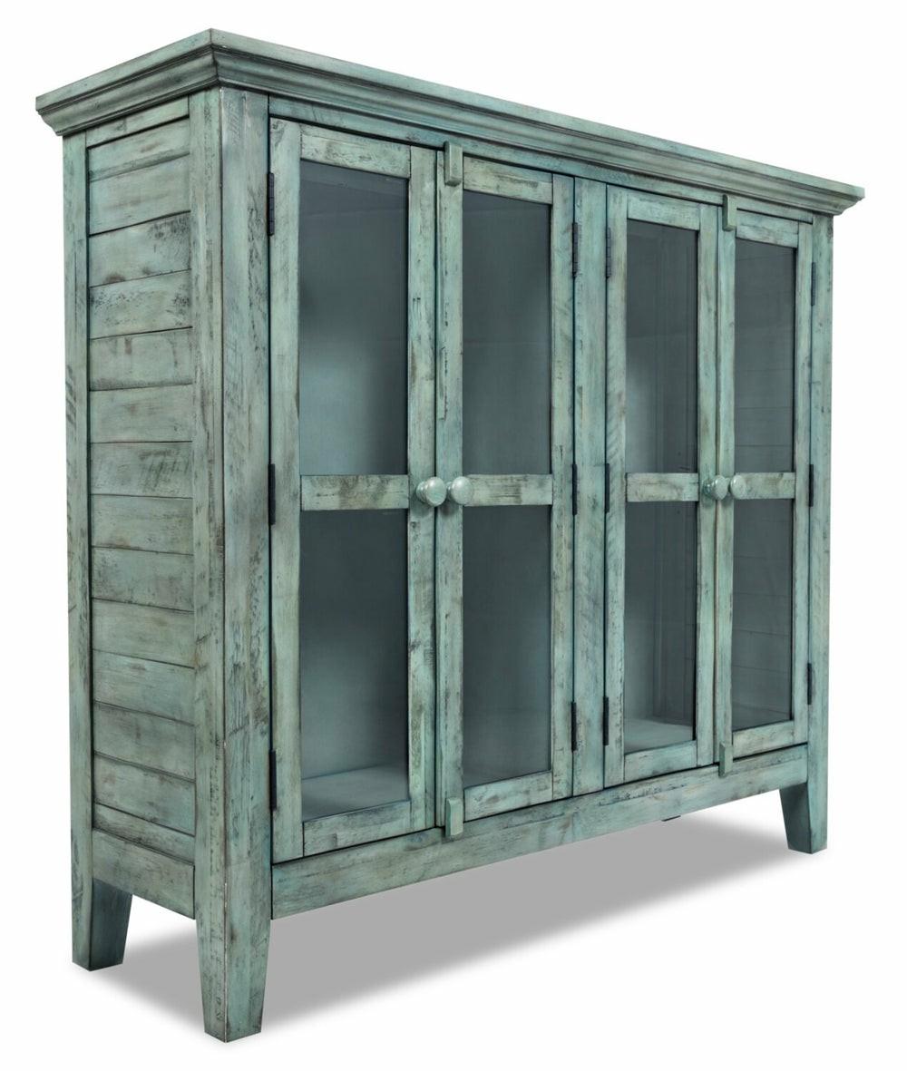 Rocco 48″ 4-Door Accent Cabinet – Vintage Blue Buffets, Servers And Cabinets