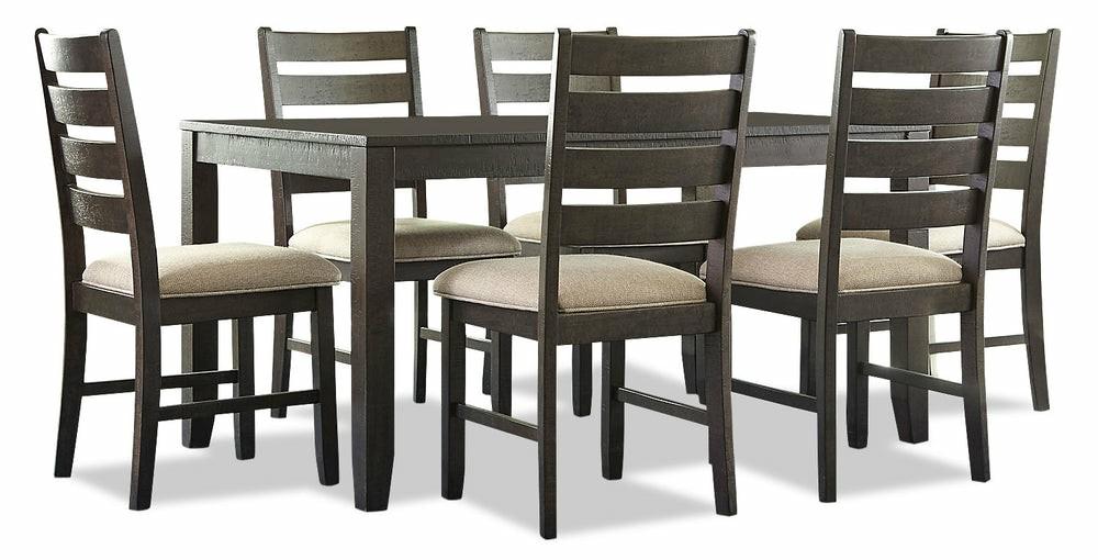 Rokane 7Pc Dining Set With Table & 6 Chairs, 60″W – Dark Brown Dining Room