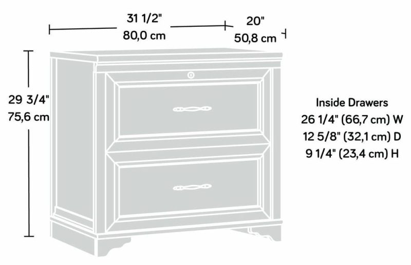 Rollingwood 31.5″ Commercial Grade 2-Drawer Lateral Filing Cabinet – Brushed Oak Cabinets