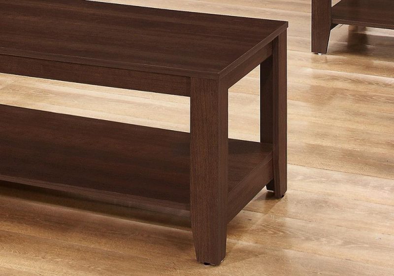 Rory 42″ Traditional 3-Pack Coffee + 2 End Tables With Shelf – Cherry Coffee Tables