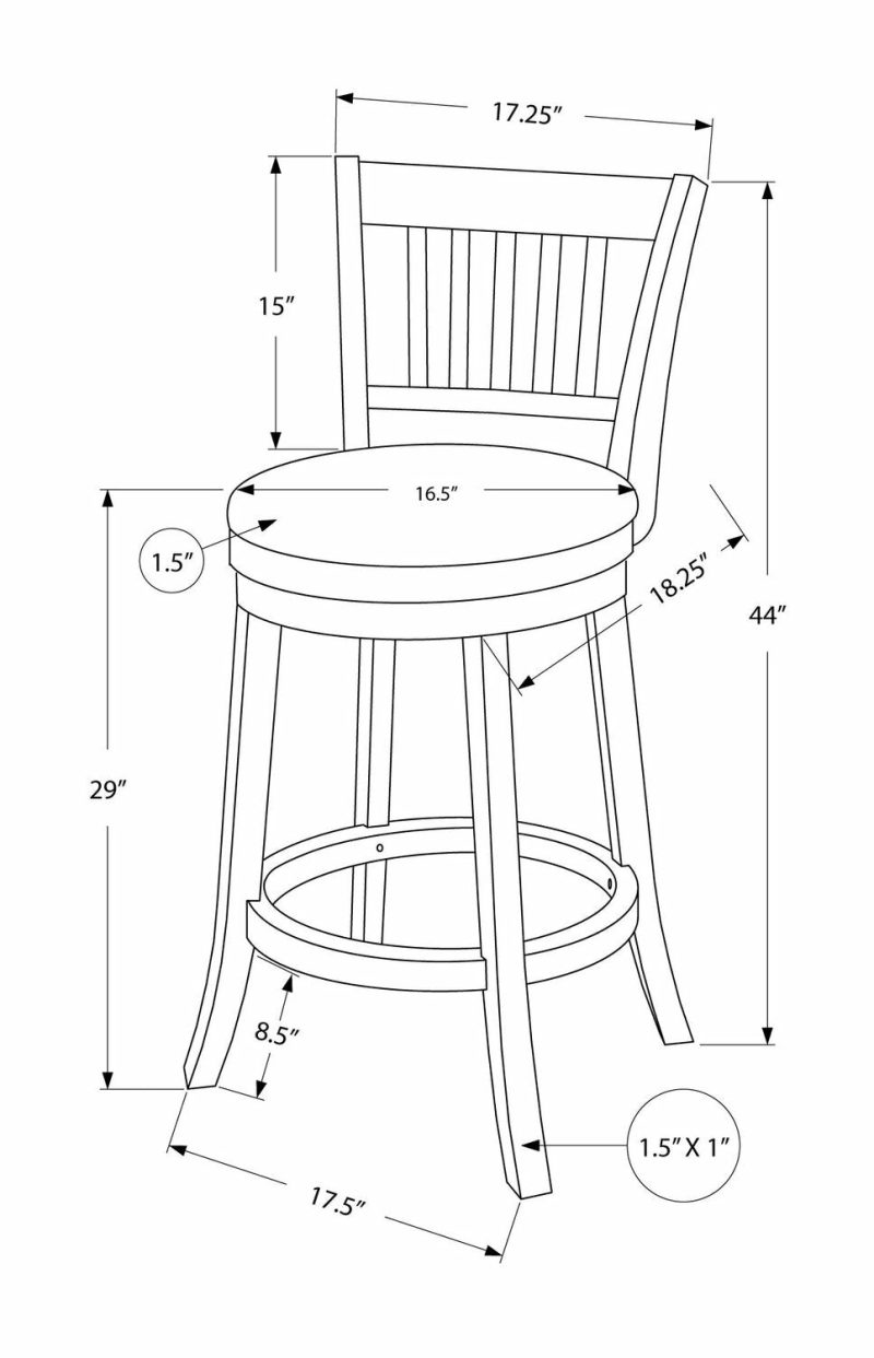 Rory Barstool With Swivel Seat, Vegan Leather Fabric – Brown Bar Stools