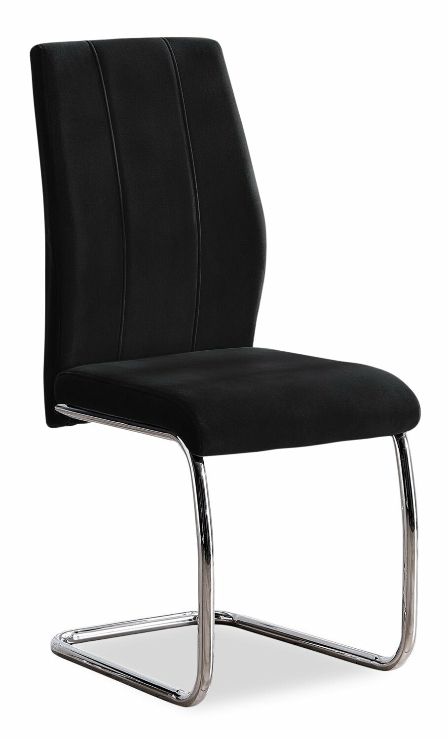 Ross Dining Chair With Velvet-Look Fabric, Metal – Black Accent Chairs