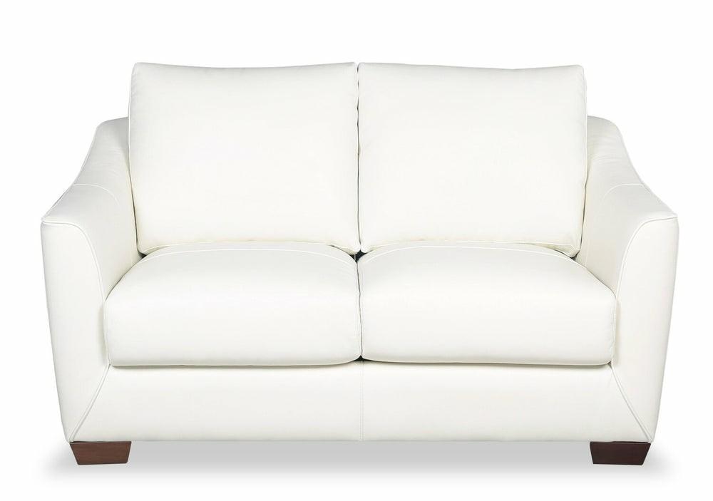 Royce Genuine Leather Loveseat – Ivory Furniture