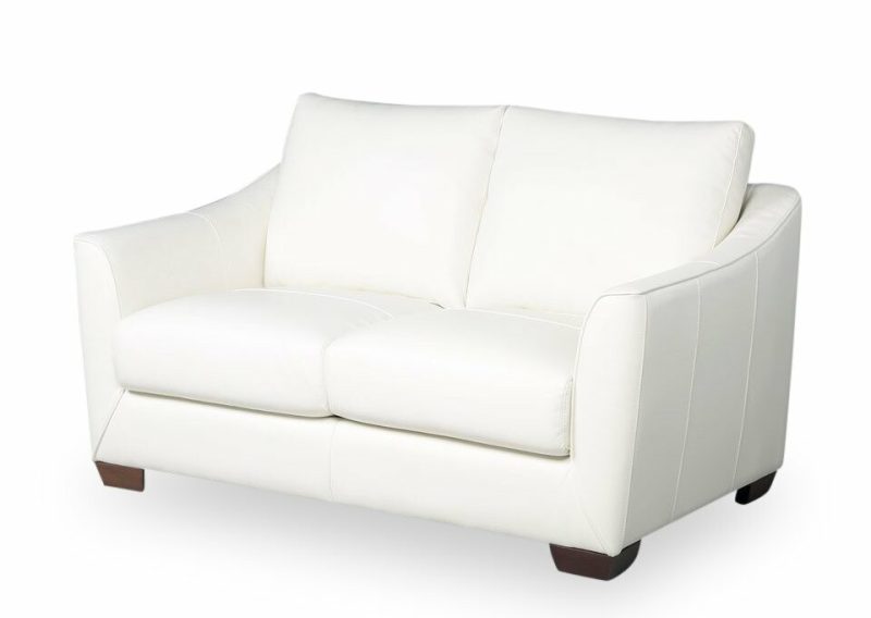 Royce Genuine Leather Loveseat – Ivory Furniture