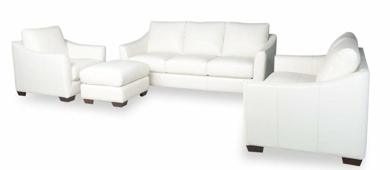 Royce Genuine Leather Loveseat – Ivory Furniture