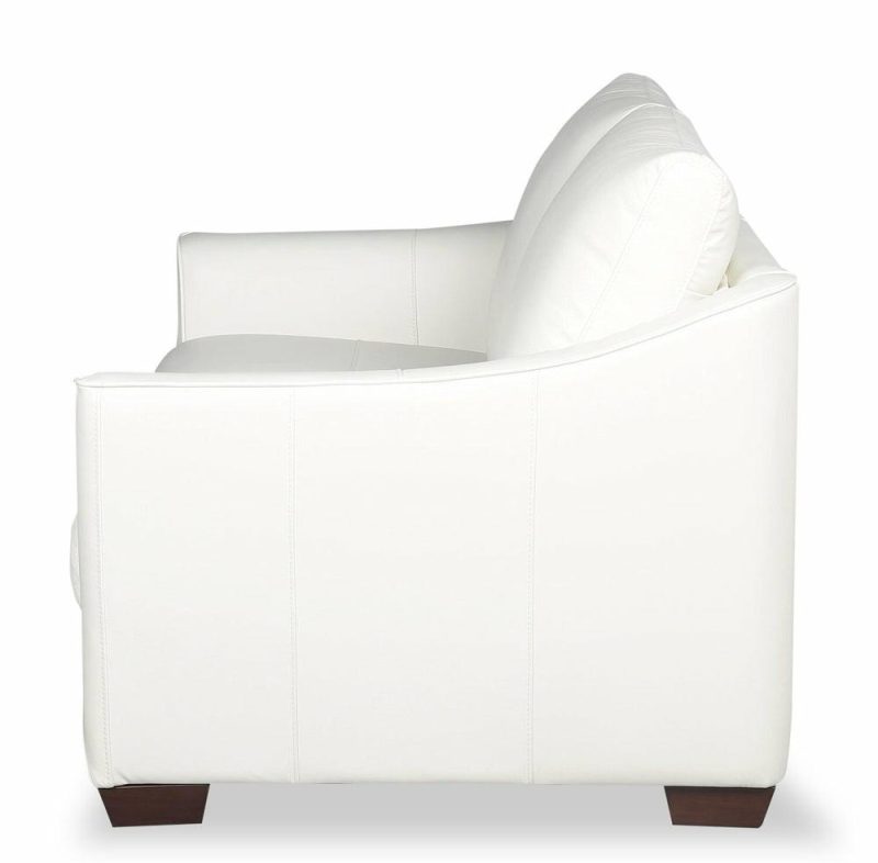 Royce Genuine Leather Loveseat – Ivory Furniture