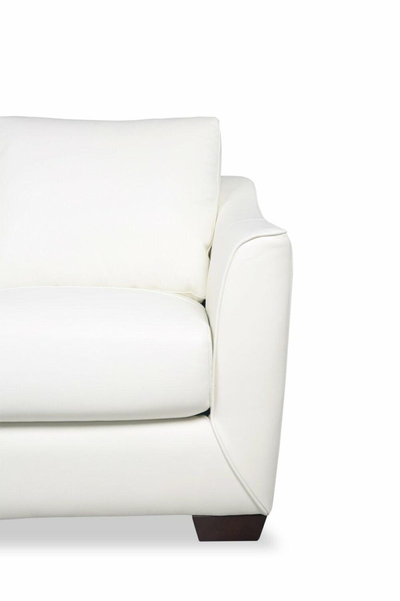 Royce Genuine Leather Loveseat – Ivory Furniture