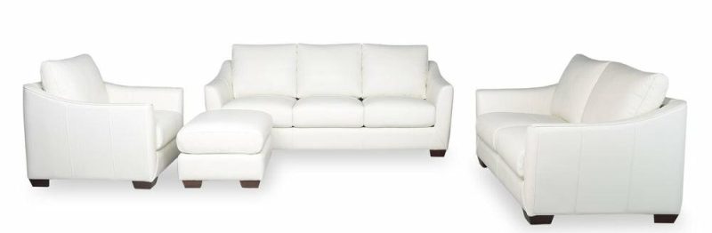 Royce Genuine Leather Loveseat – Ivory Furniture