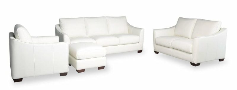 Royce Genuine Leather Loveseat – Ivory Furniture