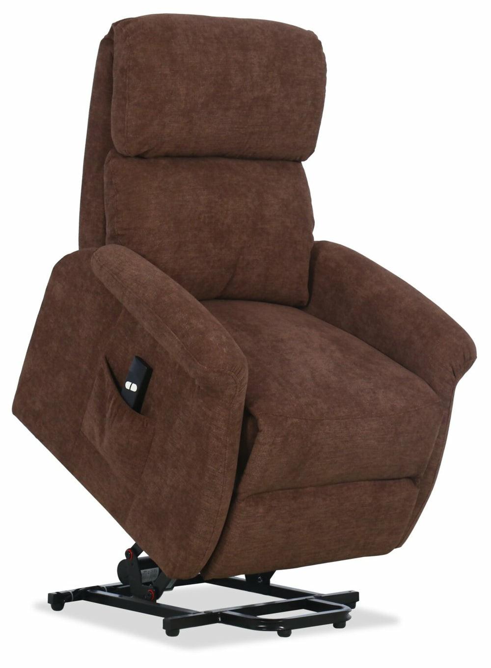 Ruben 32″ Chocolate Brown Chenille Fabric Power Lift Reclining Chair Furniture