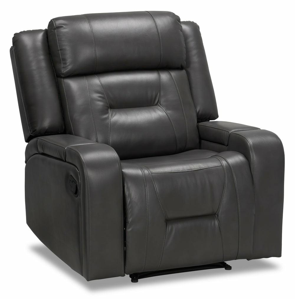 Ryker Leath-Aire Recliner – Grey Furniture