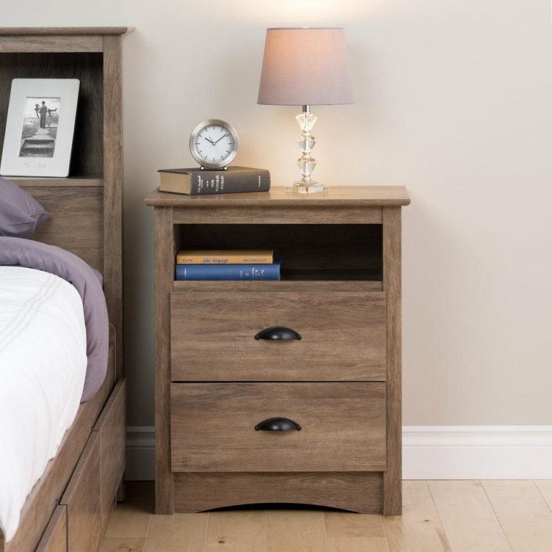 Salt Spring Tall Nightstand – Drifted Grey Bedroom