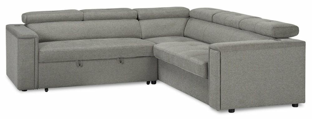 Savvy 2-Piece Left-Facing Linen-Look Sleeper Sectional Furniture