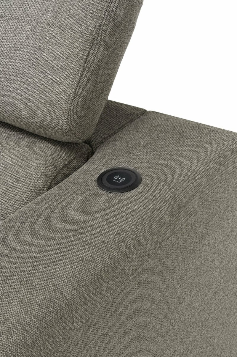 Savvy 2-Piece Linen-Look Fabric Left-Hand Sleeper Sectional – Grey Furniture