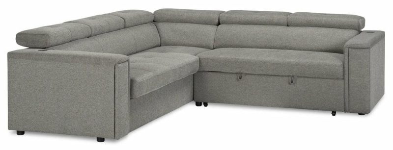 Savvy 2-Piece Right-Facing Linen-Look Sleeper Sectional Furniture