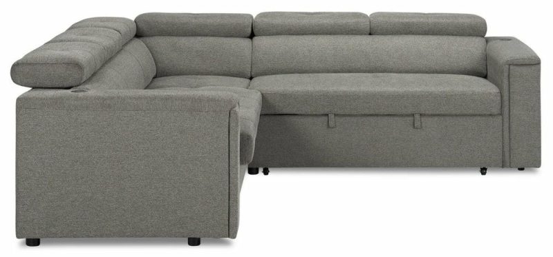 Savvy 2-Piece Right-Facing Linen-Look Sleeper Sectional Furniture