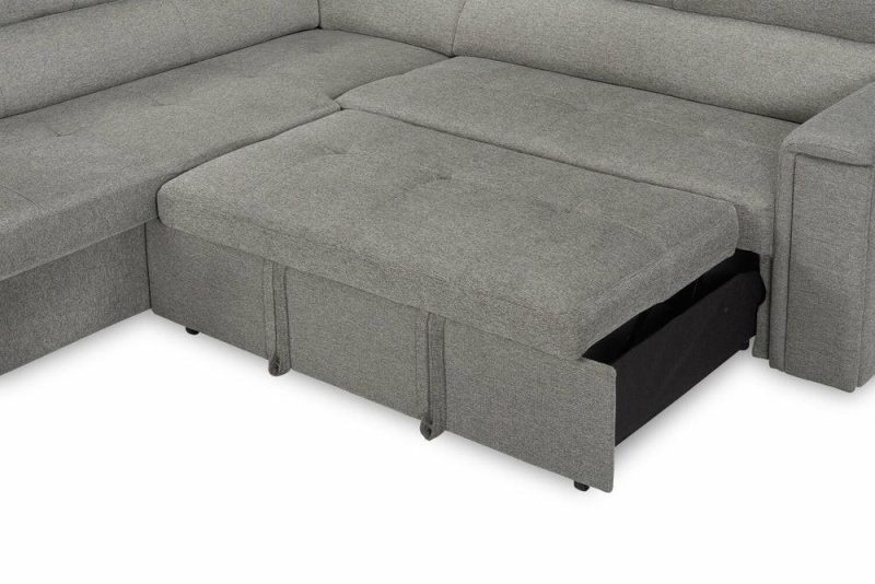 Savvy 2-Piece Right-Facing Linen-Look Sleeper Sectional Furniture