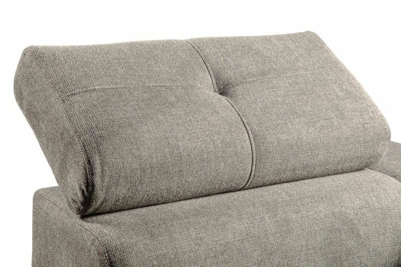 Savvy 3-Piece Linen-Look Fabric Sleeper Sectional With Two Chaises – Grey Furniture