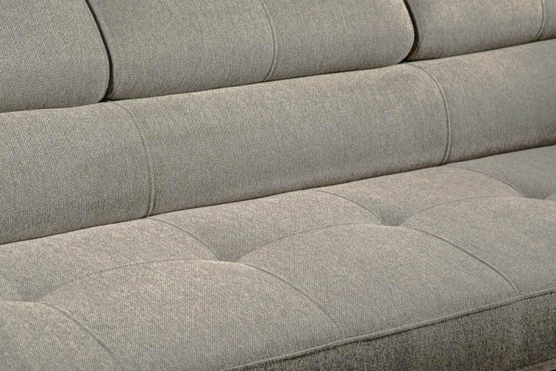 Savvy 3-Piece Linen-Look Fabric Sleeper Sectional With Two Chaises – Grey Furniture