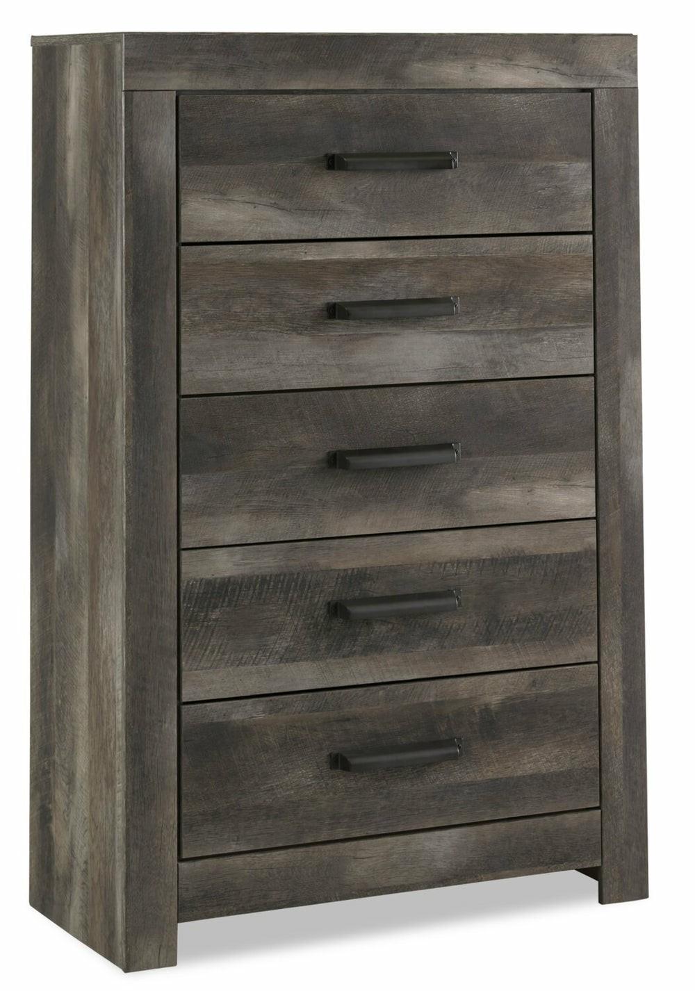 Sawyer Bedroom Chest Of Drawers, 5-Drawer, 33.7″W X 51″H – Rustic Grey Bedroom