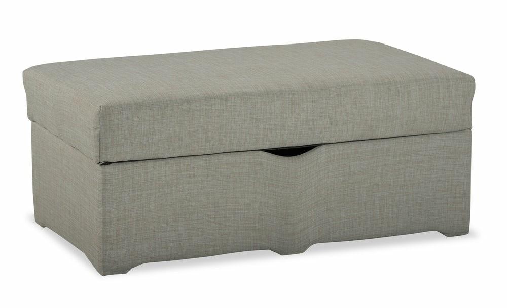 Sawyer Linen-Look Fabric Ottoman – Light Grey Furniture