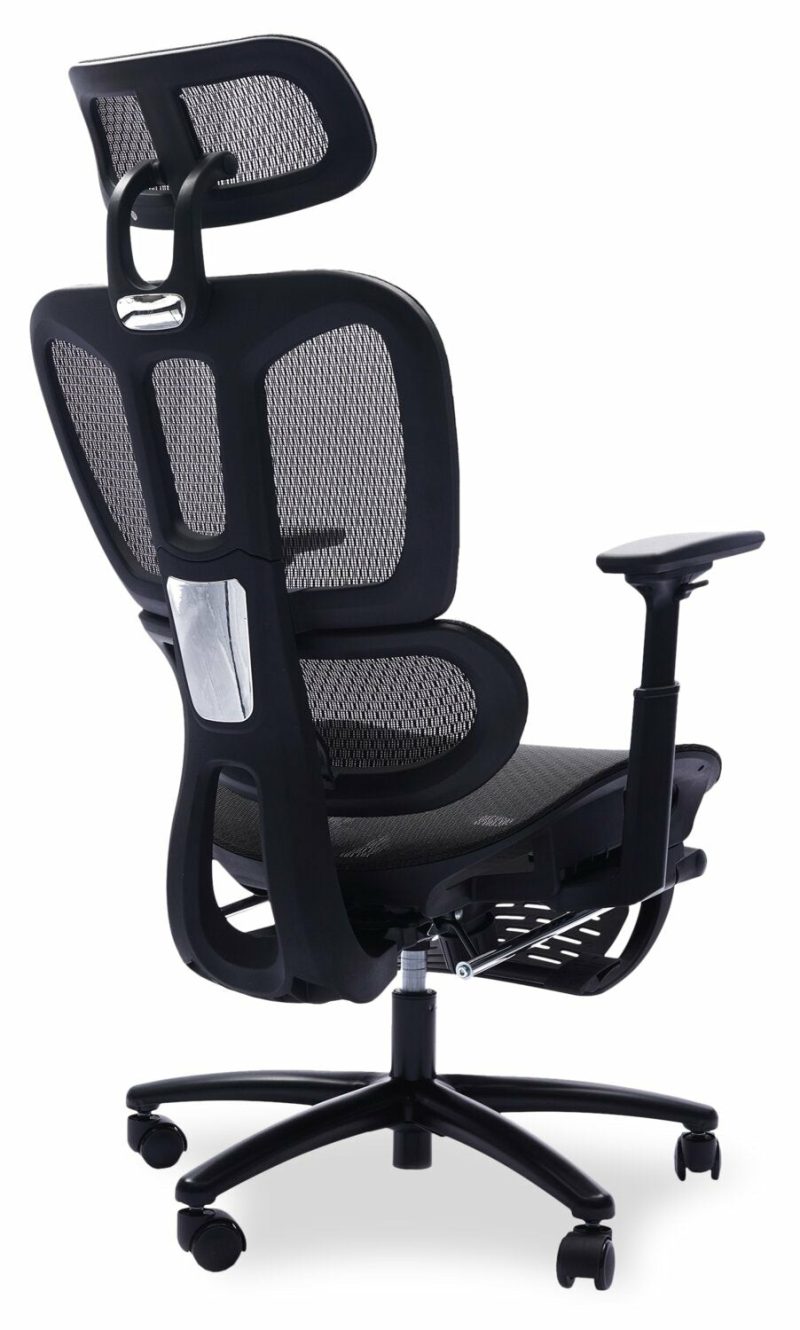 Sealy® Diego 26.3” Adjustable Office Chair With Mesh Padding & Footrest – Black Chairs