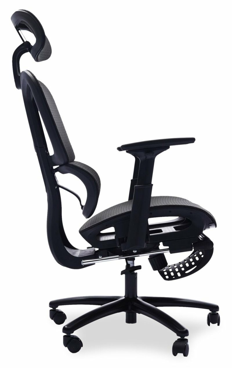 Sealy® Diego 26.3” Adjustable Office Chair With Mesh Padding & Footrest – Black Chairs