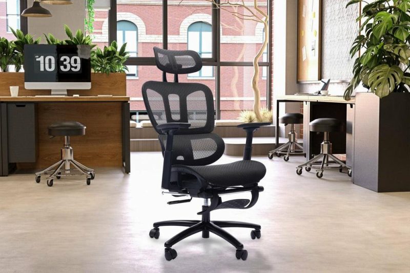 Sealy® Diego 26.3” Adjustable Office Chair With Mesh Padding & Footrest – Black Chairs