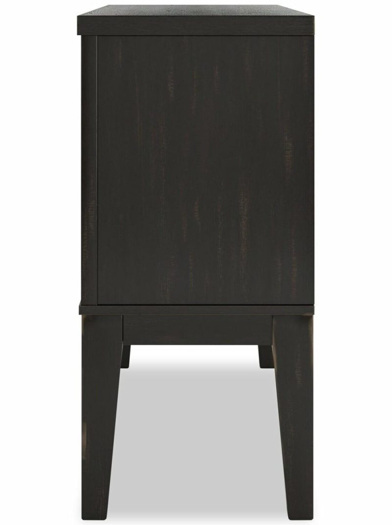 Shaw Dining Server With Storage & Built-In Wine Rack, Cane-Look Details, 56″W – Black Buffets, Servers And Cabinets