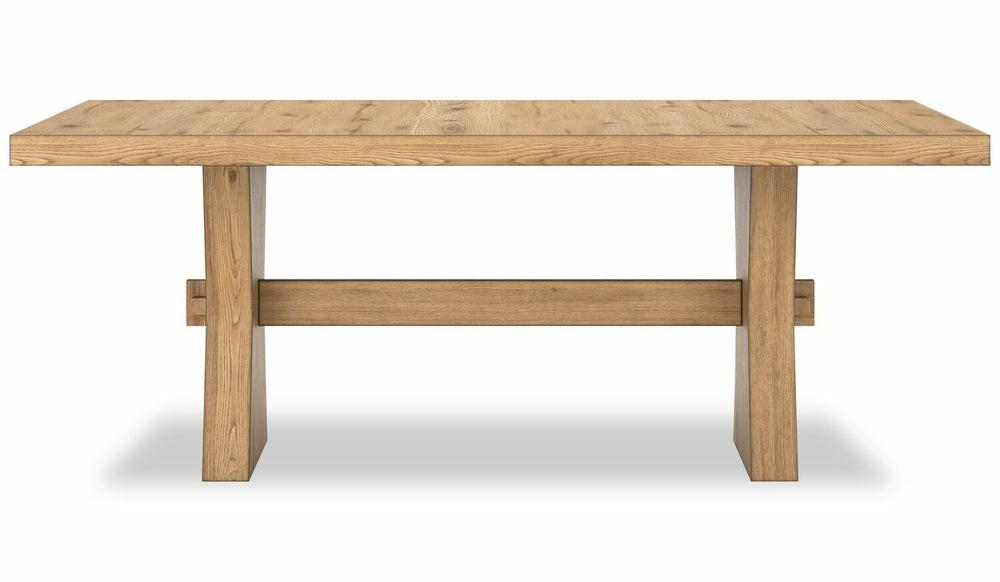 Shaw Dining Table, Trestle Base, 78″W – Natural Dining Room