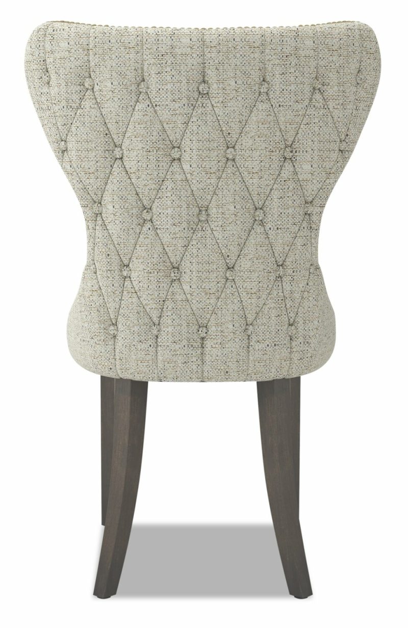 Shea Wing-Back Dining Chair With Linen-Look Fabric, Wood – Ivory Accent Chairs