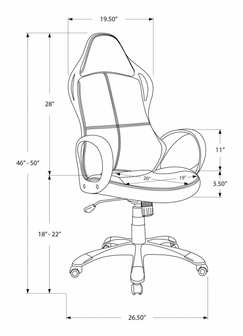 Skylar 26.5″ Gaming Chair – Black & Red Chairs